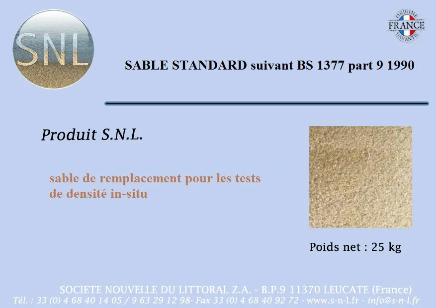 Sable SNL, granulométrie selon BS1377 Part 9 – Image 2