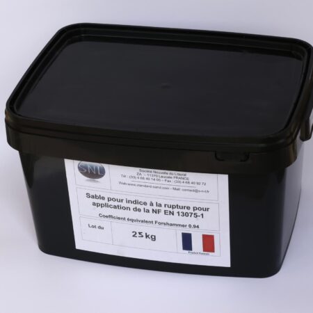 Fines de silice S.N.L pour indice de rupture des émulsions EN 13075 1-2 équivalent Forshammer avec coefficient de 0.94.